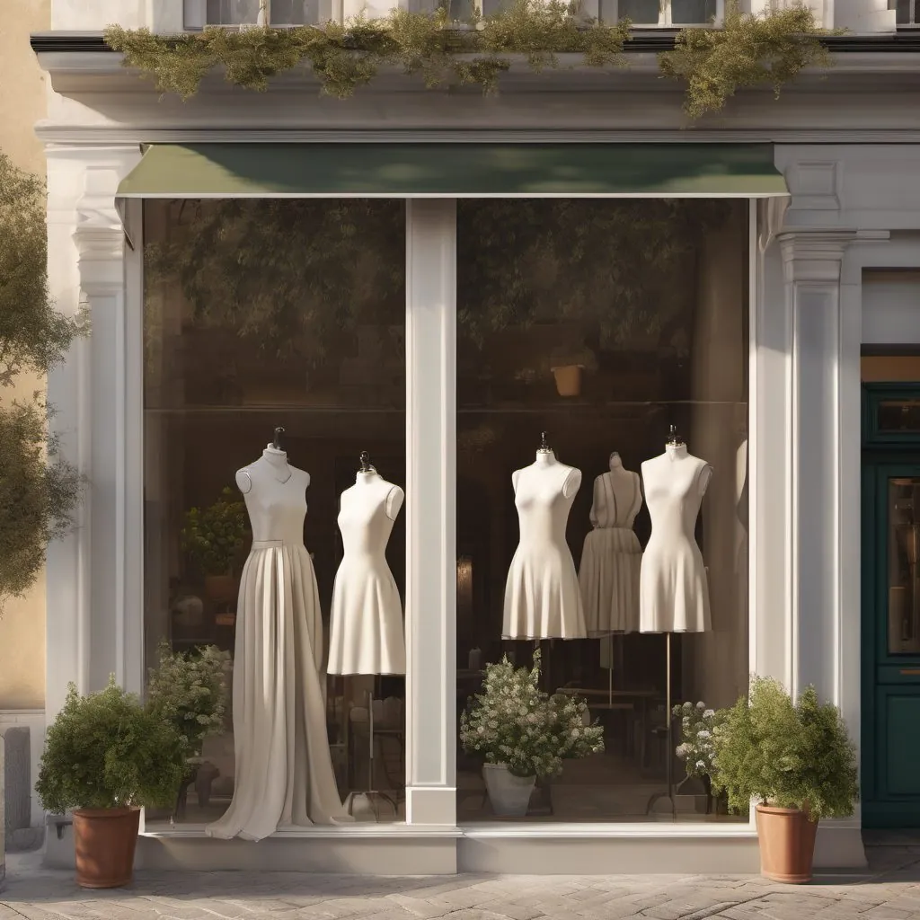 The storefront with the window display.