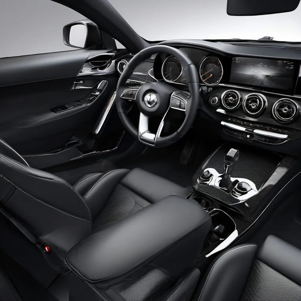 A spotless black leather interior.