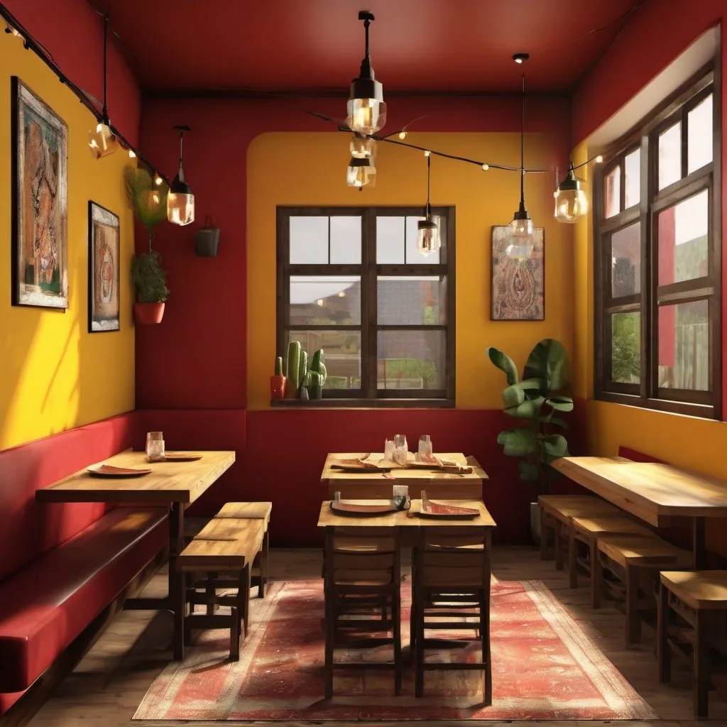 The dining room, ready for dinner.