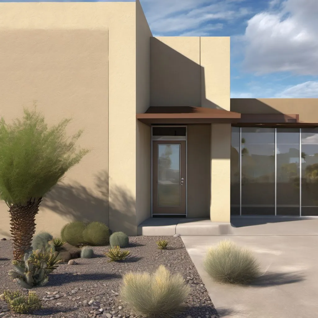 The office entrance in a Phoenix plaza.